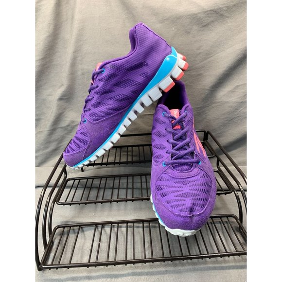 REEBOK REALFLEX (V47472) Purple/Pink/Teal Running Shoes Women's Size 7 - Picture 2 of 10